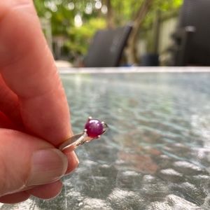 Platinum 10K gold pink star sapphire ring